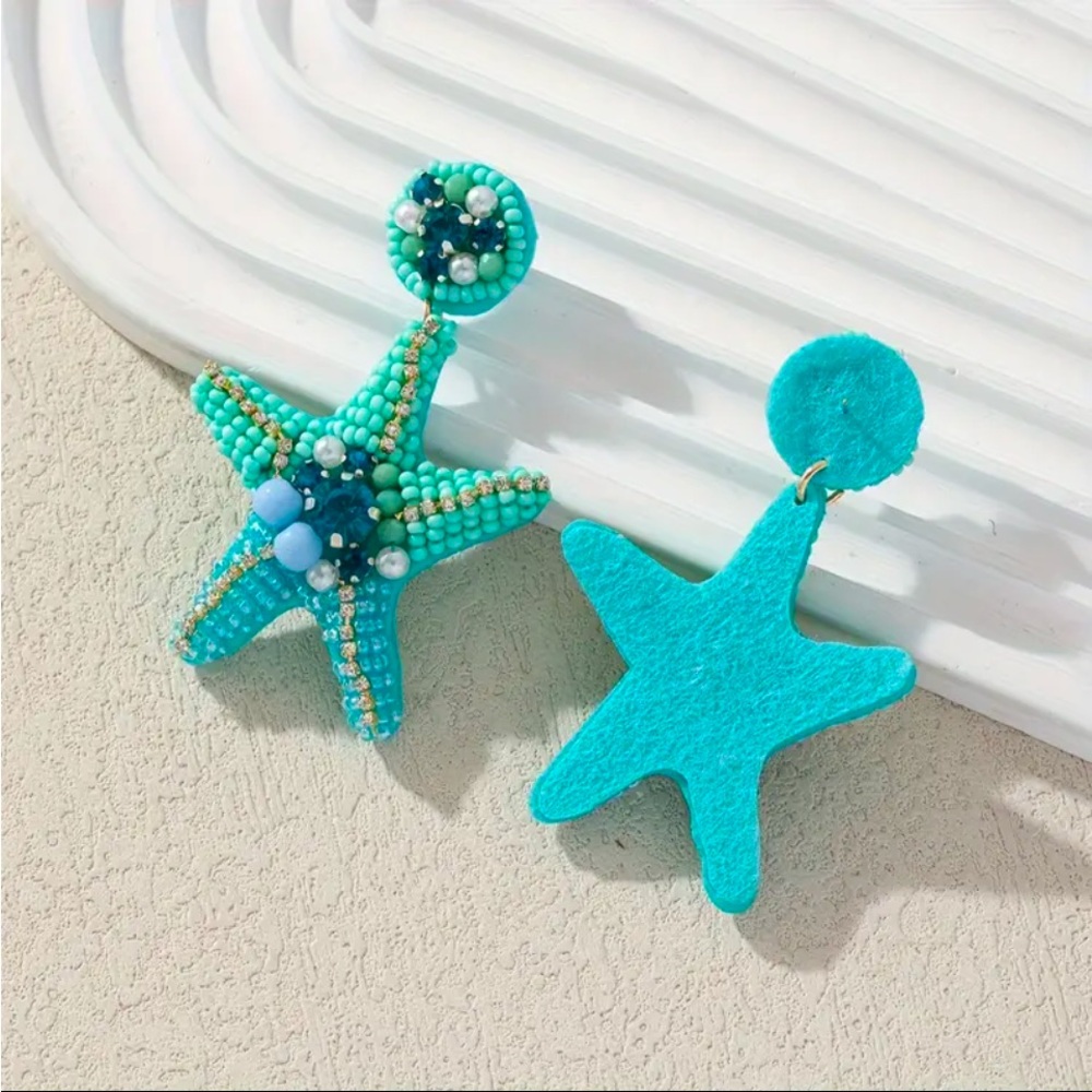 Beaded Starfish Earrings - Picture 4 of 7